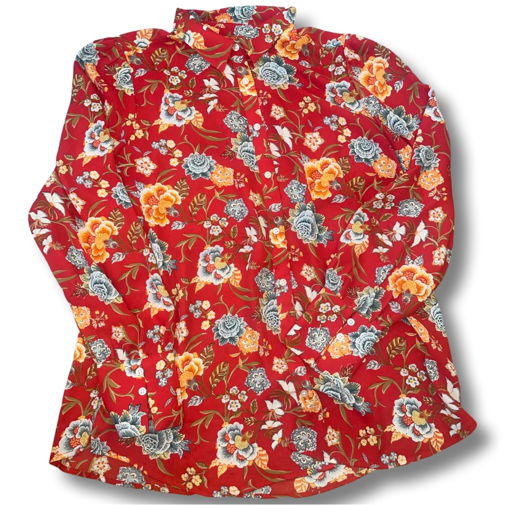 Luxury floral button down